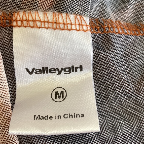 VALLEYGIRL mesh long sleeve top cropped Angel Heaven print - Picture 9 of 9